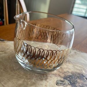 Vintage Roly Poly Pitcher with Gold Swirls